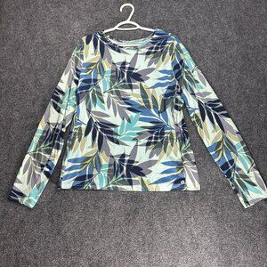 Hang Ten Top Womens XL Stretch Knit Pullover Long Sleeve UV Protection Surf Swim